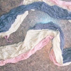 Scarp pink blue and off white